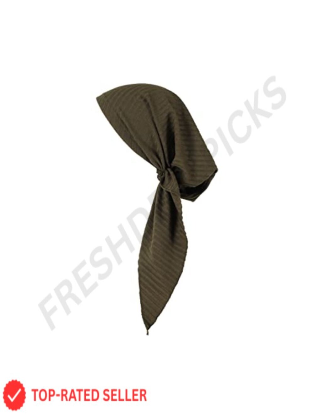 Pretied Head Scarf with Sparkly Foil Finish Stretchy Ribbed Fabric